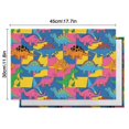 thumbnail image 6 of Colorful Cartoon Dinosaurs Geometric Pattern Summer Placemats Table Placemats Set Of 4-Linen Kitchen Washable Placemats Table Mats 11.8"x17.7" Non-Slip Heat Resistant, 6 of 6