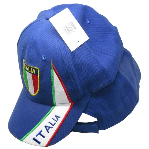 Italia Italy Country Royal Blue Embroidered Adjustable Cap Hat (RUF)