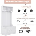 thumbnail image 6 of Hall Tree with Storage Shoe Bench,4-in-1 Design Coat Racks with 4 Hooks,Entryway Bench for Living Room,Entryway and Hallway,White, 6 of 7