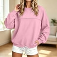 thumbnail image 2 of Women Sweatshirt Sevevn Crew Neck Relaxed Fit French Terry Fabric Drop Shoulder Long Sleeve Pullover With Adjustable Drawstring Hem For Daily Casual Wear, 2 of 9