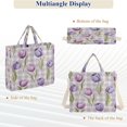 thumbnail image 6 of Corduroy Composite Fabric Tote Bag Magnetic Snap Large Capacity Crossbody Bag Beige Shoulder Strap Beautiful Pinkish-purple Tulips, 6 of 8
