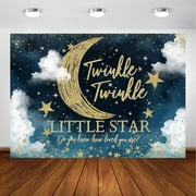 Twinkle Twinkle Little Star Baby Shower Backdrop Starry Night Sky Theme Gender Reveal Party Decorations Baby Shower Photoshoot Background Cake Table Banner Supplies