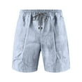 thumbnail image 6 of Mens Shorts Plus Size Elastic Waisted Drawstring Solid Color Comfy Summer Loose Shorts with Pocket Gray L, 6 of 8