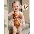 thumbnail image 6 of Cjfdfy Newborn Baby Girl Christmas Outfit Kids Baby Reindeer Costume Deer Romper Dress 0 3 6 9 12 18 24 Months Sleeveless Halter Neck Backless Tulle Bodysuit Antlers Headband Animal Cosplay Costume, 6 of 10
