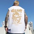 thumbnail image 5 of Camisetas sin mangas con estampado gráfico de dragón de la suerte de verano para hombres, nuevas camisetas sin mangas de estilo hip hop, chalecos de moda Harajuku de gran tamaño, 5 of 5