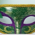 thumbnail image 7 of Xfvqtps Mardi Gras Mask for Women Masquerade Masks Half Face Feather Flower Glitter Carnival Mask for Makeup Performance Ball Party Green-01, 7 of 7
