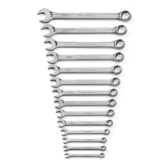 14 Piece Full Polish Comb Wrench Set 6 Pt Metric