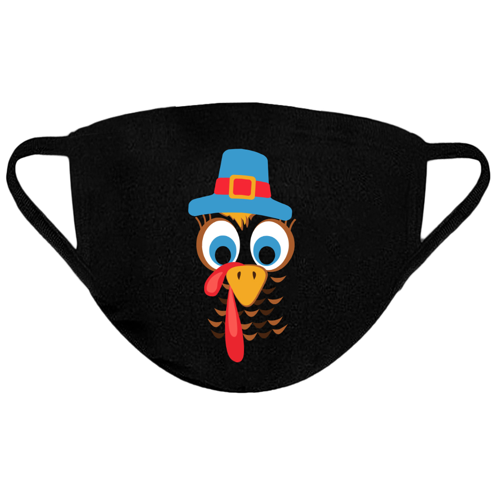 Cute Turkey Face Mask Thanksgiving Mask Adult Prints Washable Reusable