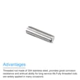 thumbnail image 4 of Unique Bargains Fully Threaded Rod M12 x 40mm 1.75mm Thread Pitch 304 Stainless Steel Right Hand Threaded Rods Bar Studs 15 Pack, 4 of 4