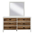 thumbnail image 2 of Benzara BM187780 Rustic Plank Wood Six Drawer Dresser with Flush Mount Pull, White & Brown - 34 x 63 x 18 in., 2 of 3
