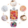 thumbnail image 6 of Yayeee 4 Pack Qtip Holder Bathroom Cotton Swab Canister with Lid Clear Dispenser Set, Orange Hand Drawn Floral, 6 of 6