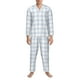 thumbnail image 3 of Balery Blue Checkboard Pijama para Hombre de Dos Piezas con Manga Larga, Conjunto de Dormir y Descanso Suave con Bolsillos-Medium, 3 of 7