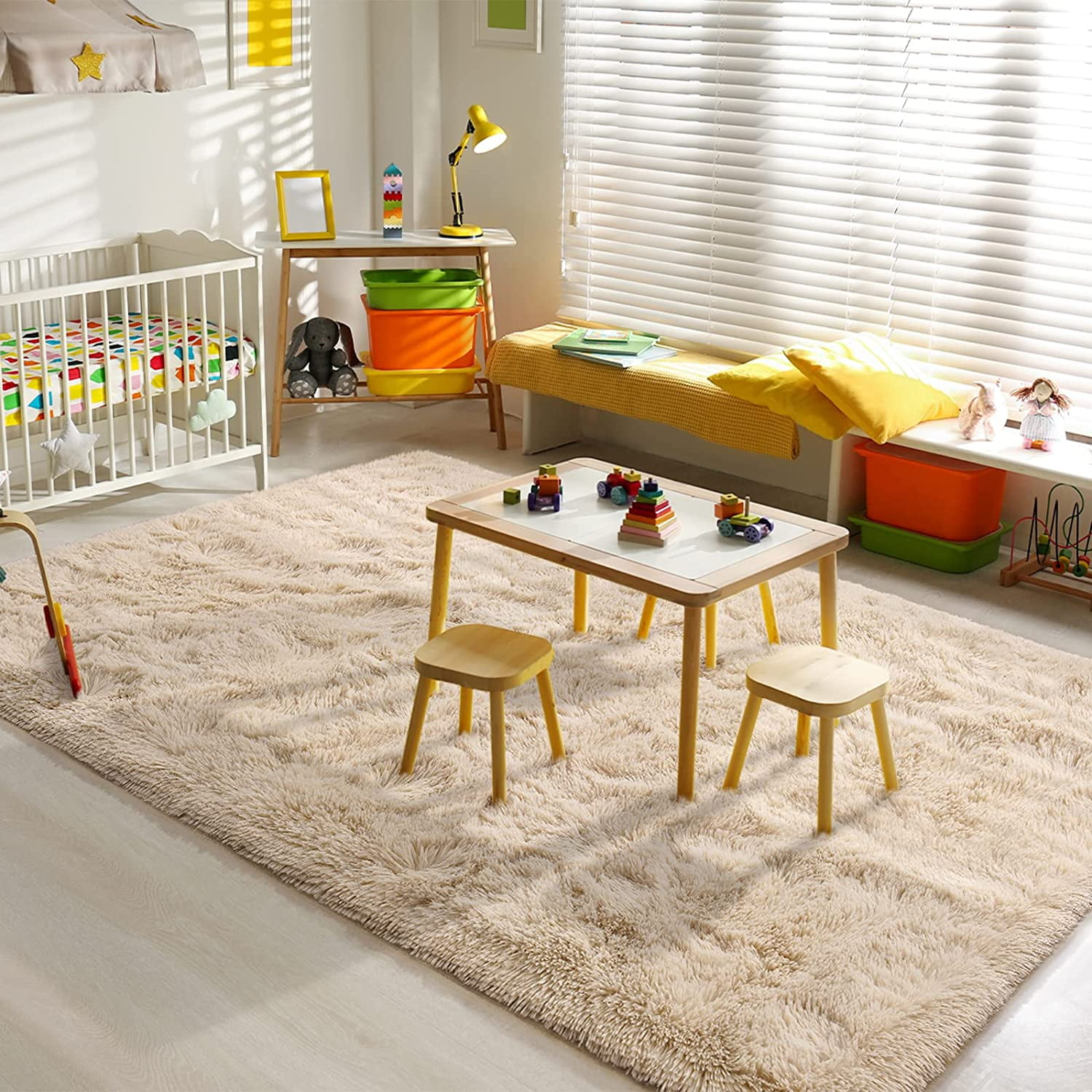 Lochas Soft Plush Fluffy Rugs Modern Indoor Shaggy Area Rug for Bedroom Living Room Home Decorative Floor Carpet,5'x8',Camel