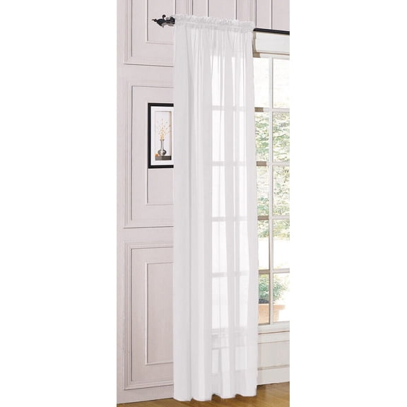 1 Piece Sheer Voile Rod Pocket Window Panel Curtain Drapes Many Sizes & Colors