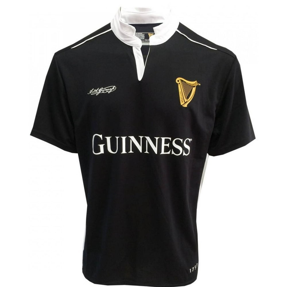 Guinness Guinness Black Performance Rugby Shirt Men's Jersey Short