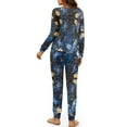 thumbnail image 3 of SCRAWLGOD Butterfly Pajamas Women Pjs Long Sleeve Nightwear for Women 2 Piece Outfits Crewneck Fall Pj Set Women Casual Women Lounge Set Soft Size XL, 3 of 7