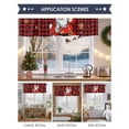 thumbnail image 6 of Santa Claus Merry Christmas Valances for Windows, 42 x 18in, Xmas Snowflake Red Plaid Rod Pocket Kitchen Valance Curtain Light Filtering Window Treatments for Living Room Bedroom, 1 Panel, 6 of 7