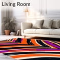 thumbnail image 2 of ODIKA 5'x7' Machine Washable Non-Slip Area Rug, Dynamic Featuring Bold Contrasting Lines And Sporty Flair High Traffic Rug, Orange, 668962, 2 of 7