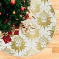 thumbnail image 3 of FMSHPON Gold Carnival Mask Xmas Christmas Tree Skirt Stand Mat for Holiday Party Decoration Indoor Outdoor 48 inches, 3 of 6