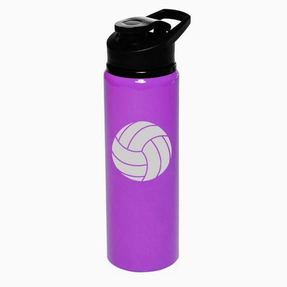 25 oz Water Bottle Sports Travel Mug Gift Volleyball (Purple)