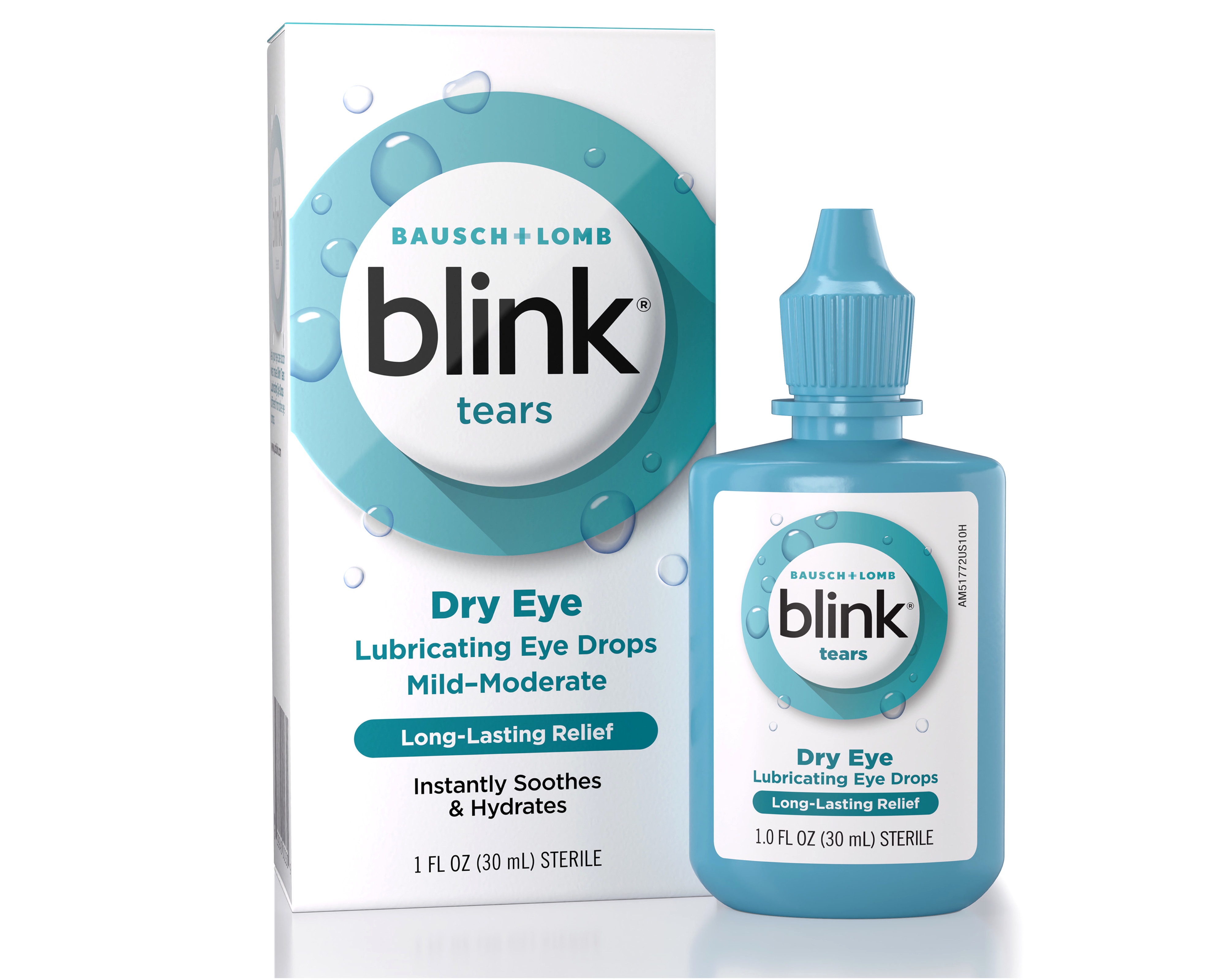 6 Pack - Blink Tears Lubricating Eye Drops – Long-Lasting Hydration for Mild to Moderate Dry Eyes, Moisturizes & Soothes with Hyaluronate, 1 Fl Oz