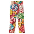 thumbnail image 4 of Sweets And Rainbow Lollipops Pattern Winter Female Pants Flannel High Waist Women Pants Lady Warm Straight Leg Plush Trousers, 4 of 7