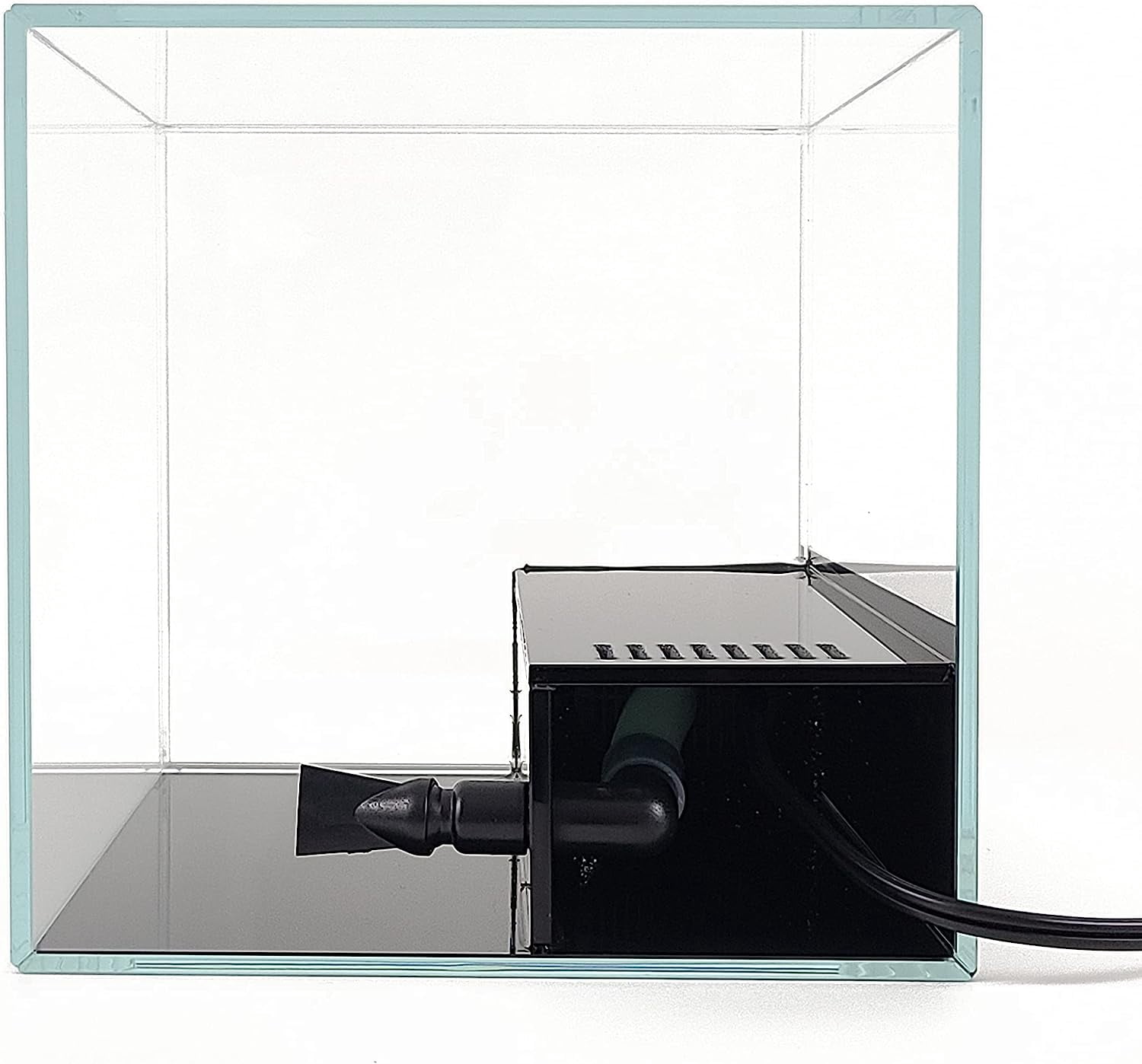 LIFEGARD Low Iron Ultra Clear Crystal Aquarium with Built in Filter – Rimless Glass, Beveled Edge, Elevated Style – Direct Jet Flow – 2.65 GPH