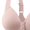 thumbnail image 5 of CFLVAEK Womens Front Closure Bras Wireless Full Coverage Everyday Bra Comfortable Wide Adjustable Straps Push Up Bralettes Gray 38, 5 of 5