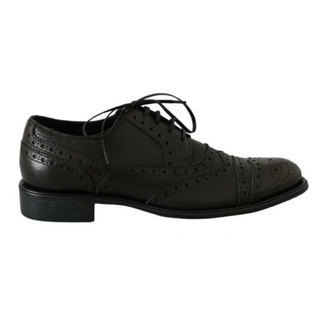 Dolce Gabbana Brown Leather Wingtip Derby Formal Shoes