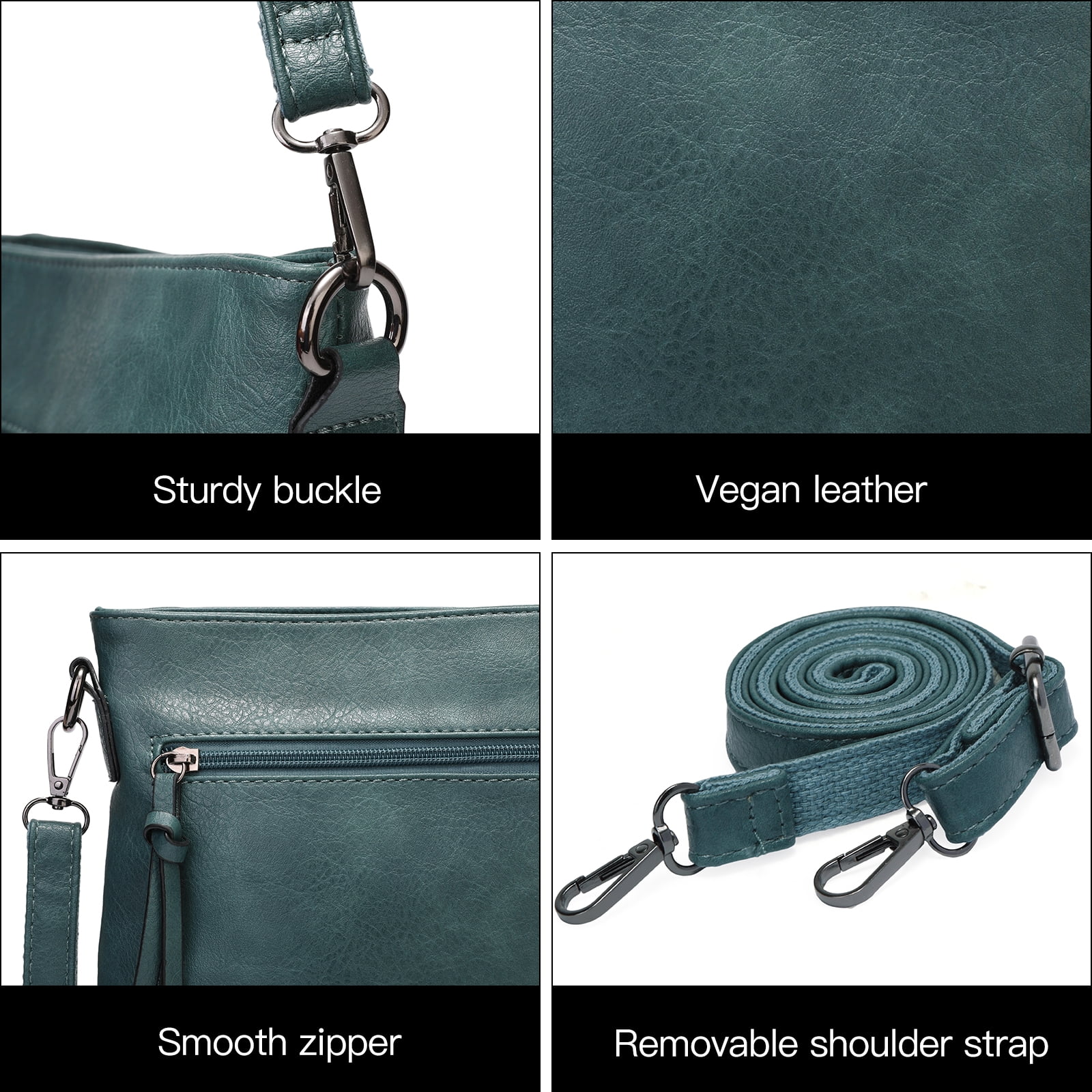 SENDEFN Real Leather Purse for Women Crossbody Bag Travel Shoulder Handbag Vintage Tassel Zipper