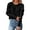 Black, variant on Womens Black Sweaters Crew Neck Long Sleeve Sweater Knitted Texture Solid Pullover Jumper Tops