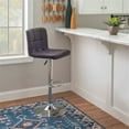 thumbnail image 4 of Pemberly Row Tabouret de Bar Moderne en Métal Rembourré Réglable Couleur Chocolat, 4 of 14