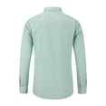 thumbnail image 3 of AZoiNM Men's No Pocket Dress Shirt Slim Fit Wrinkle Free Long Sleeve Point Collar Business Casual, 3 of 11