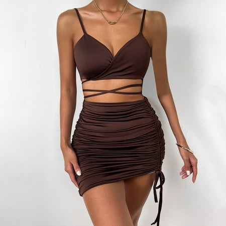 

Women s Sexy Camisole Dress Solid Color Slit Fit Mini Party Club Dress Backless Bandage Bodycon Ruch Short Skirt Mini Dresses