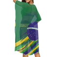 thumbnail image 4 of HELLHERO Polyester Bathing Suit Cover Up for Resort Breathable Free Size Long Kimono Swimsuit Cover Up Brazil Flag Design, 4 of 6