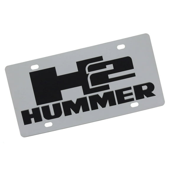 Hummer H2 Dual Logo License Plate (Chrome)