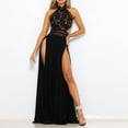 thumbnail image 3 of IDALL Wedding Guest Dresses,Prom Dresses Women Sexy Lace Long Party Dress Backless High Slit Dress Maxi Dresses,Formal Dresses,Graduation Dress Black Dress L, 3 of 9