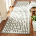 thumbnail image 2 of SAFAVIEH Dhurrie Waverly Geometric Moroccan Wool Area Rug, Soft Grey/Ivory, 4' x 6', 2 of 6