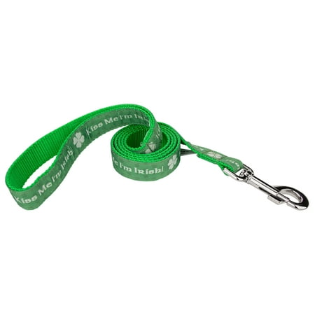 Irish Wolfhound Leash - Country Brook Design® Kiss Me I'm Irish Ribbon Dog Leash