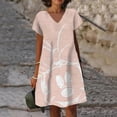 thumbnail image 3 of Vestido holgado con escote en V hasta la rodilla estilo vintage de Disney, Minnie y Mickey Mouse, elegante vestido de verano 2024 con estampado floral para mujer, 3 of 5