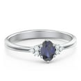 thumbnail image 1 of Birthstone Oval Ring with Shoulder Accents - Blue Sapphire (September), 1 of 5