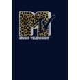 thumbnail image 2 of Men's MTV Cheetah Print Logo  Pull Over Hoodie Navy Blue Small, 2 of 4