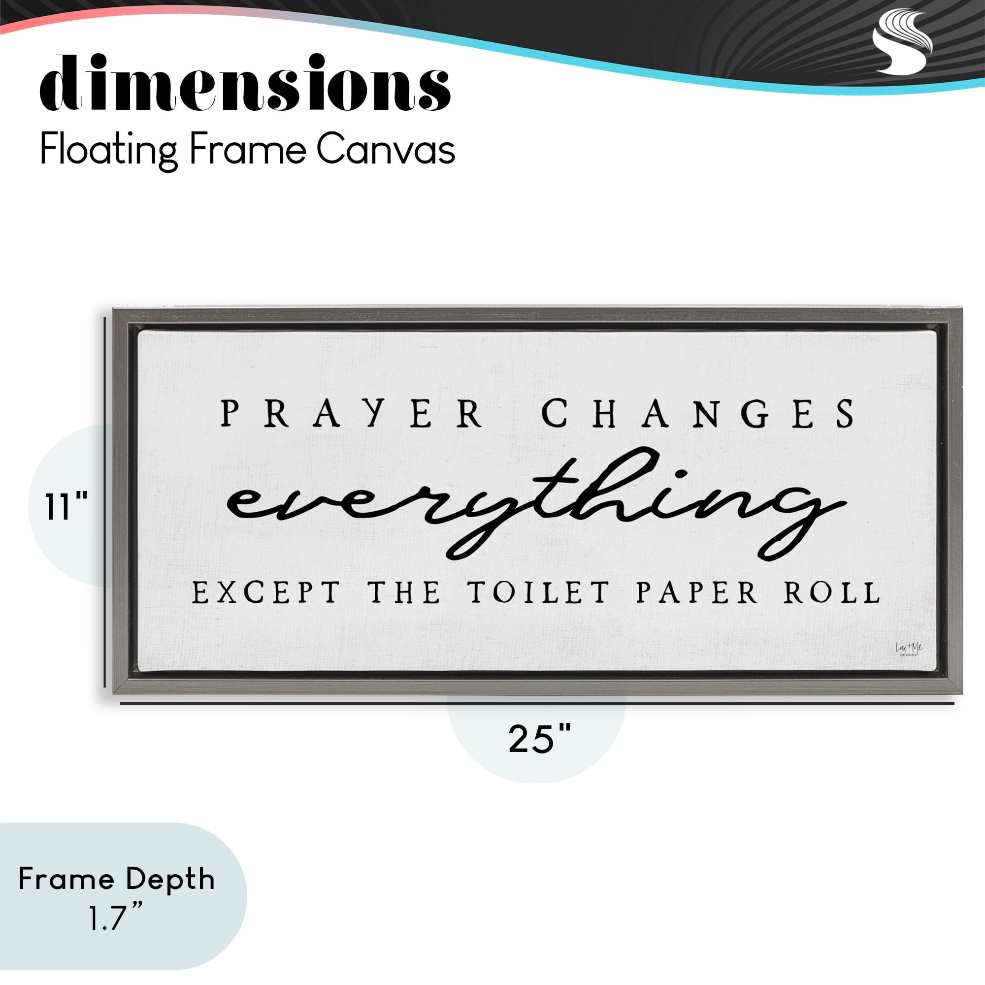 Stupell Industries Funny Prayer Changes Everything Gray Framed Floater Canvas Wall Art, design by Lux + Me Designs