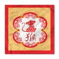 thumbnail image 1 of Asian Bandana, Folk Art Monkey and Symbols, Unisex Head and Neck Tie, by Ambesonne, 1 of 2