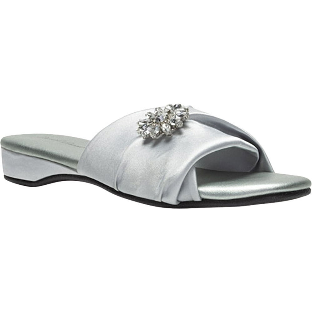 Women's Daniel Green Dormie Twist Slipper Silver Polyester/Satin 7 W - Walmart.com - Walmart.com