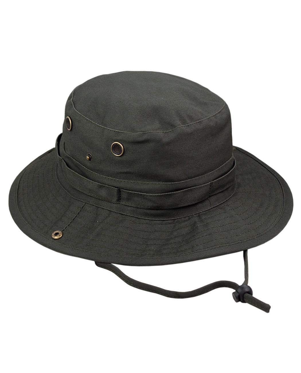 NYFASHION101 Men's Crushable Snap Brim Cotton Outdoor Bucket Sun Hat, Olive