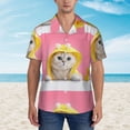 thumbnail image 2 of Pofeuu A Funny Cat Print Hawaiian Shirt for Men Sleeves Casual Button Down Summer Beach Dress Shirts T-Shirts,, 2 of 7