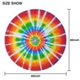 thumbnail image 6 of Rainbow Tie Dye Sunburst Round Tablecloth 60"x60",Wrinkle Wipeable Table Cloth for Kitchen Dining Room Picnic Patio Party, 6 of 6