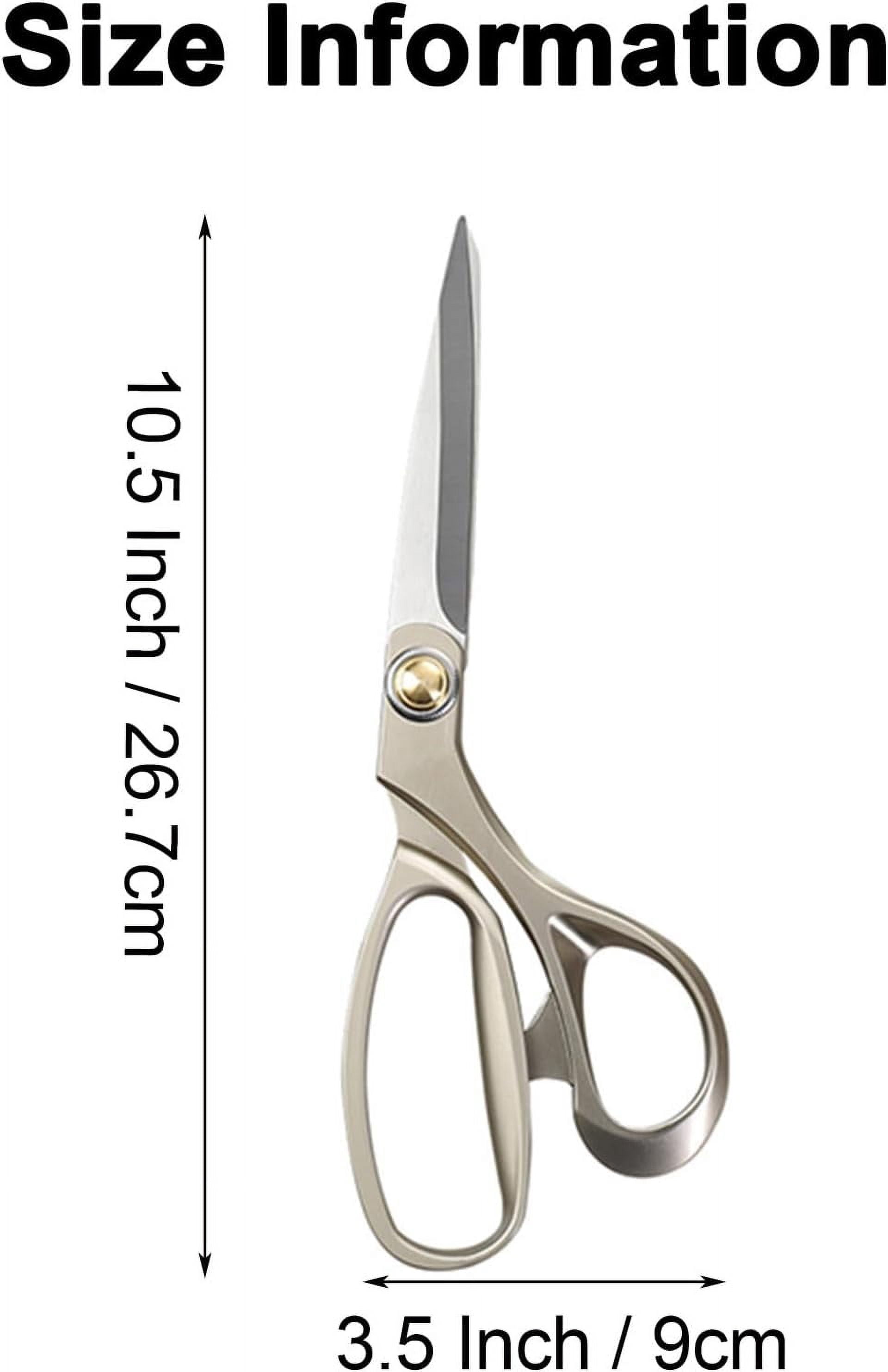 Fabric Scissors, 10.5" Heavy Duty Tailor Scissors, Classic Style, Champagne Golden, Stainless Steel