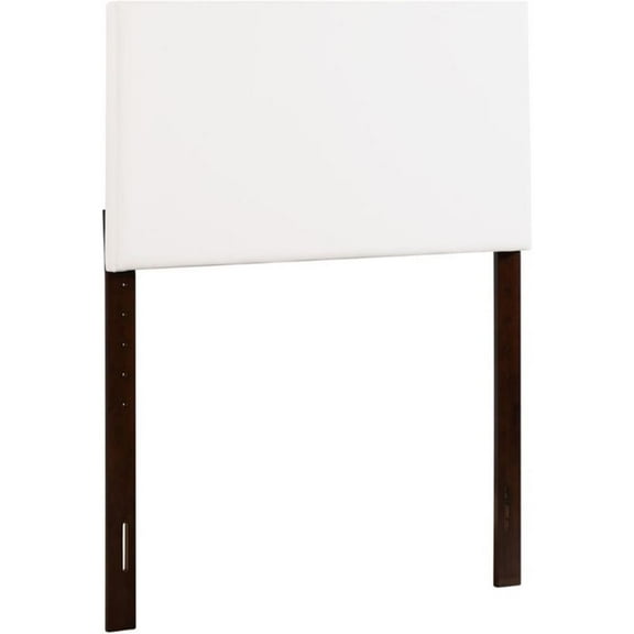 Pemberly Row Faux Leather Upholstered Twin Headboard in White